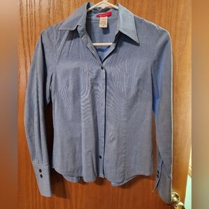 Anne Klein Gray Casual Button-Down Shirt